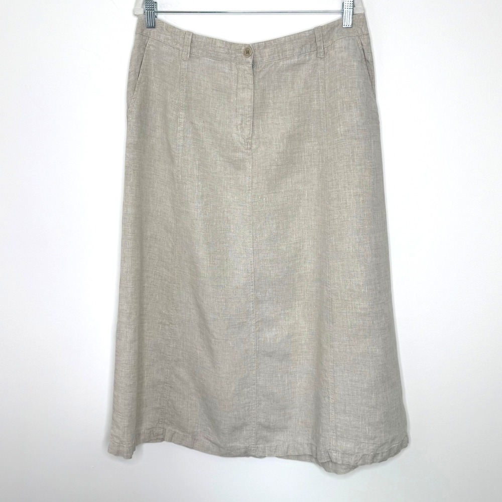 Talbots‎ linen skirt tan sz 12